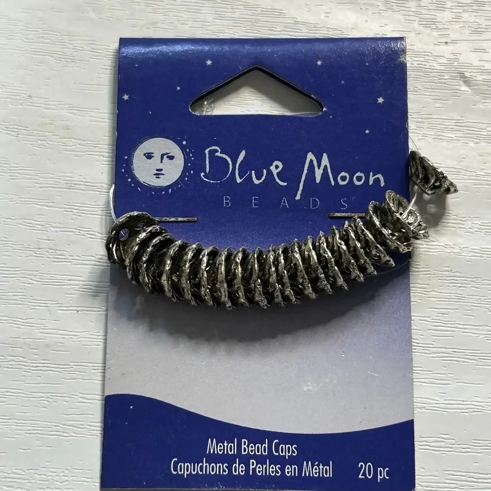 Blue Moon Beads Silver Metal Rondelle Findings Lot 7 Packs